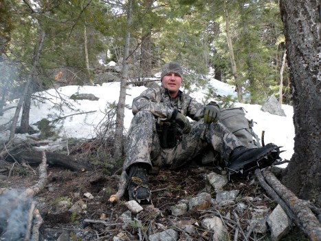 Standard gear for the hunt- Crampons, Schnee's Sheephunter boots, Sitka Optifade gear, and Mystery Ranch Pack.